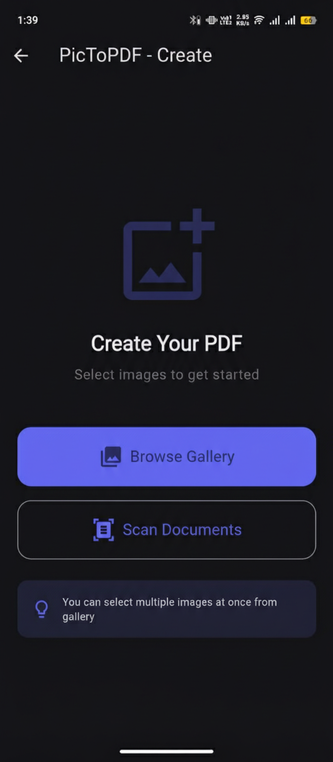 Document scanning interface